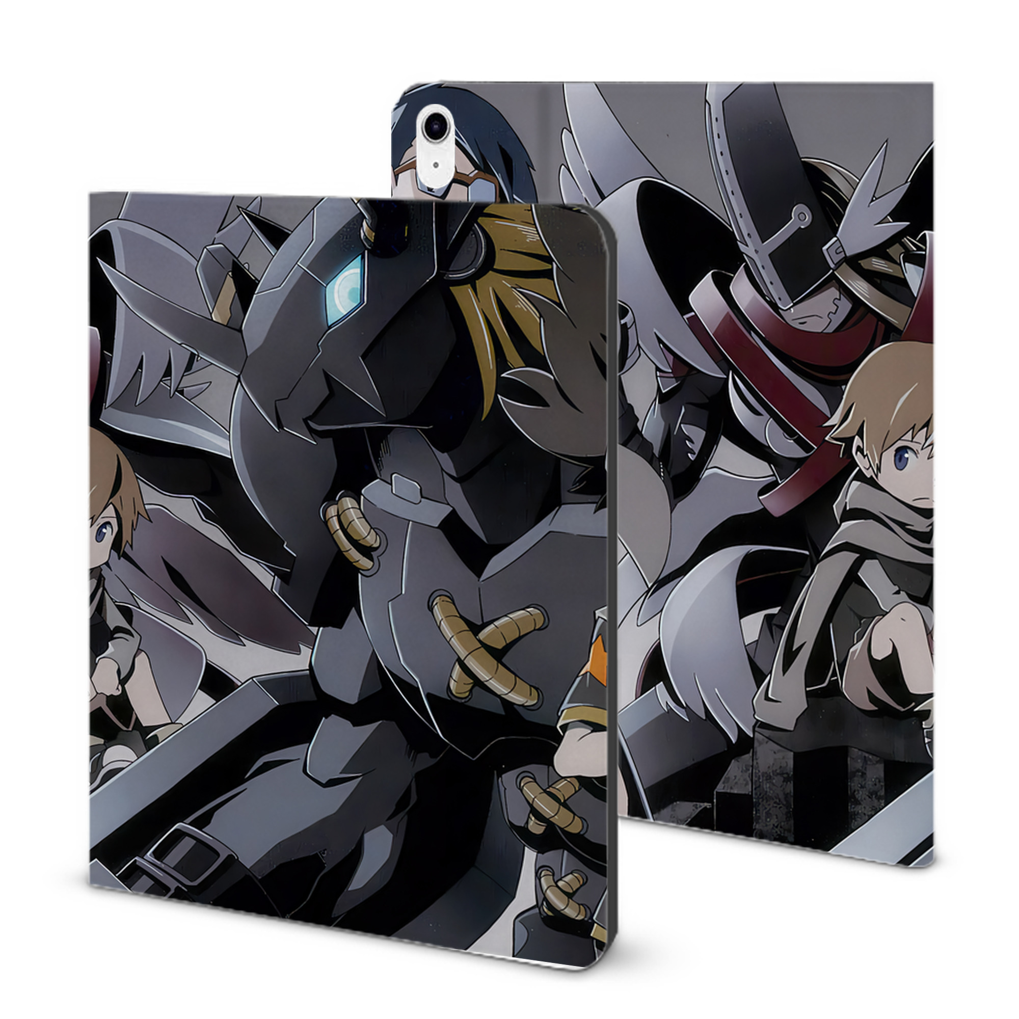 （画像用） Digimon デジタルモンスター/デジモン IPad ケース ブック型 PUレザー TPU 耐衝撃 軽量 薄型 ペン収納なし 全面保護 IPad 各モデル対応